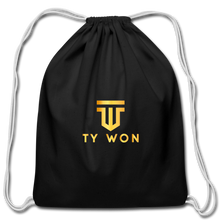 Load image into Gallery viewer, Ty Won Branded Cotton Drawstring Bag - black
