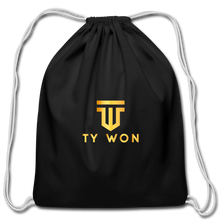 Load image into Gallery viewer, Ty Won Branded Cotton Drawstring Bag - black
