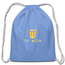 Load image into Gallery viewer, Ty Won Branded Cotton Drawstring Bag - carolina blue